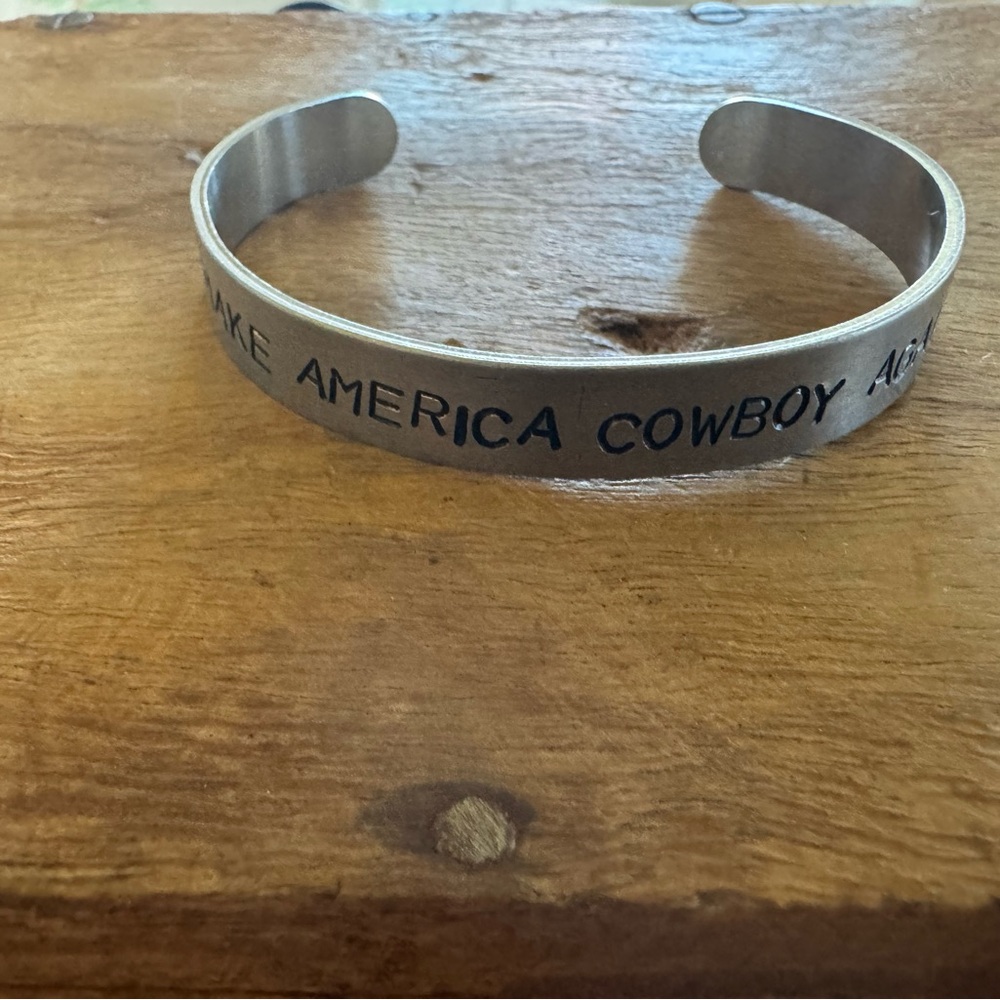 Make America Cowboy Again Western Stamped Bracelet